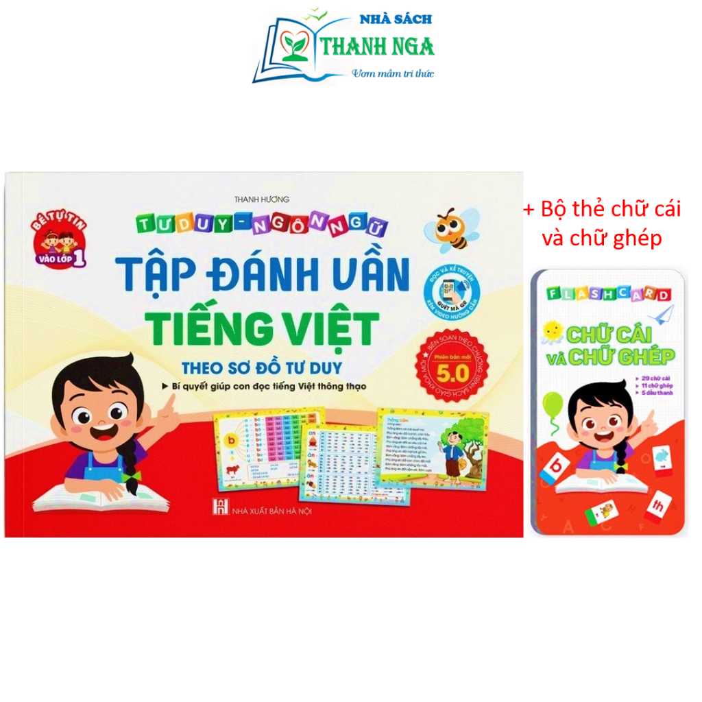 Sách - Tập Đánh Vần Tiếng Việt 5.0 + Thẻ học chữ cái và chữ ghép - Bí quyết giúp con đọc tiếng Việt thông thạo 4-6 tuổi