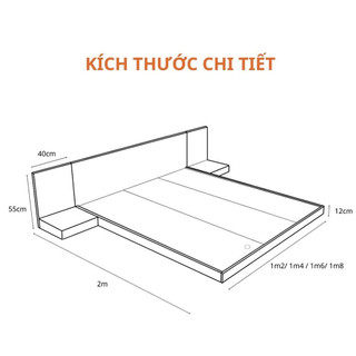 Giường bệt kiểu Nhật gỗ MDF