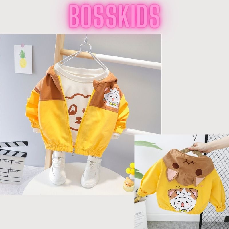 Áo khoác bé trai bé gái size đại Bosskids in hình hoạt hình dễ thương sành điệu phong cách Hàn Quốc AKBG7123