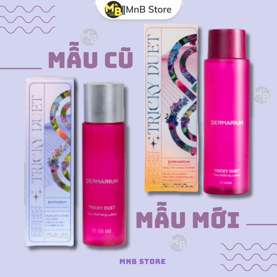 TRICKY DUET Dermarium - Dung dịch làm sạch lỗ chân lông 55ml 150ml - Rough Addiction Tender Wonder