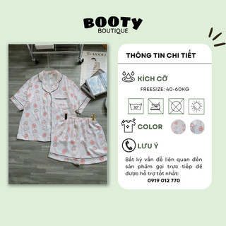Bộ Pijama Áo Cọc Quần Đùi Lụa Mango - Booty Boutique