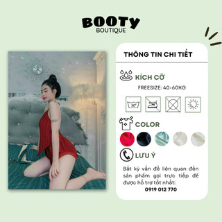 Set Bộ Yếm Dập Ly Lụa Satin - Booty Boutique
