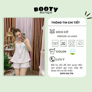 Set Đồ Mặc Ngủ 2 Dây Trơn Lụa Satin - Booty Boutique