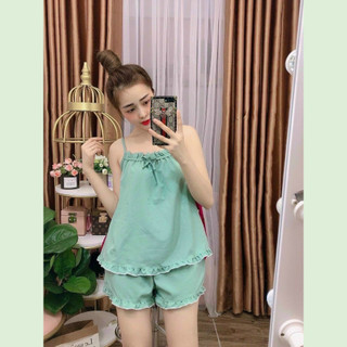 Set Đồ Mặc Ngủ 2 Dây Trơn Lụa Satin - Booty Boutique