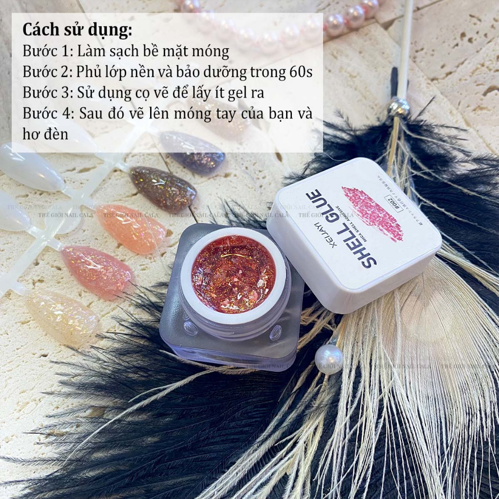 Gel nhũ ẩn xà cừ siêu lấp lánh - Có 6 màu - Gel trang trí móng hot hit 2023 - Chất gel đậm đặc - Xà cừ lấp lánh bắt mắt