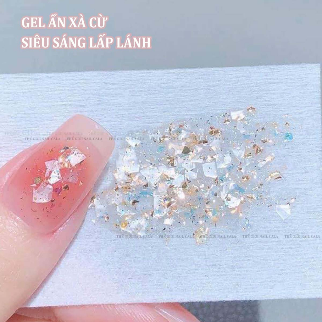 Gel nhũ ẩn xà cừ siêu lấp lánh - Có 6 màu - Gel trang trí móng hot hit 2023 - Chất gel đậm đặc - Xà cừ lấp lánh bắt mắt