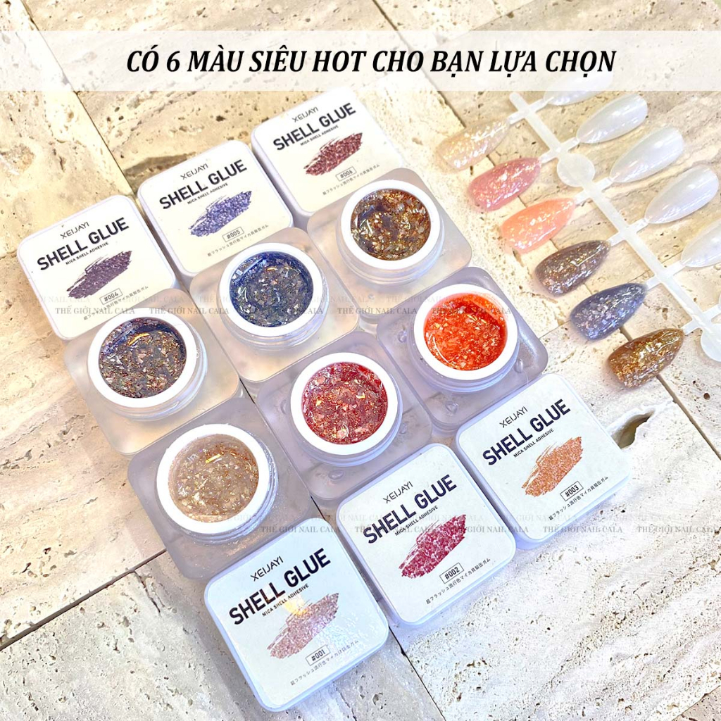 Gel nhũ ẩn xà cừ siêu lấp lánh - Có 6 màu - Gel trang trí móng hot hit 2023 - Chất gel đậm đặc - Xà cừ lấp lánh bắt mắt