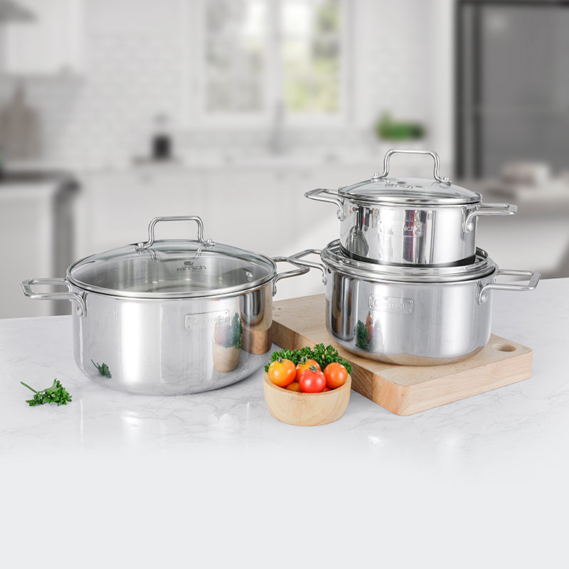 BỘ NỒI INOX LIỀN THÂN - BỘ NỒI NHÔM CHỐNG DÍNH - QUÁNH ELMICH