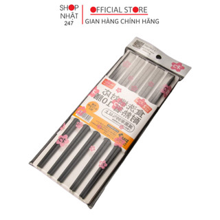 Set 10 đôi đũa kháng khuẩn Shikisai mẫu hoa cúc nội địa Nhật Bản - Kokubo