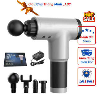 Máy massage cầm tay 4 đầu 6 chế độ - súng massage trị nhức mỏi vai gáy, đau giãn cơ DL5