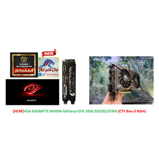 [HCM]VGA (Cạc màn hình) GIGABYTE NVIDIA GeForce GTX 1050 2GI/D5/2FAN (CTY Box-3 Năm)