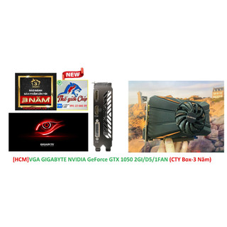 [HCM]VGA (Cạc màn hình) GIGABYTE NVIDIA GeForce GTX 1050 2GI/D5/1FAN (CTY Box-3 Năm)