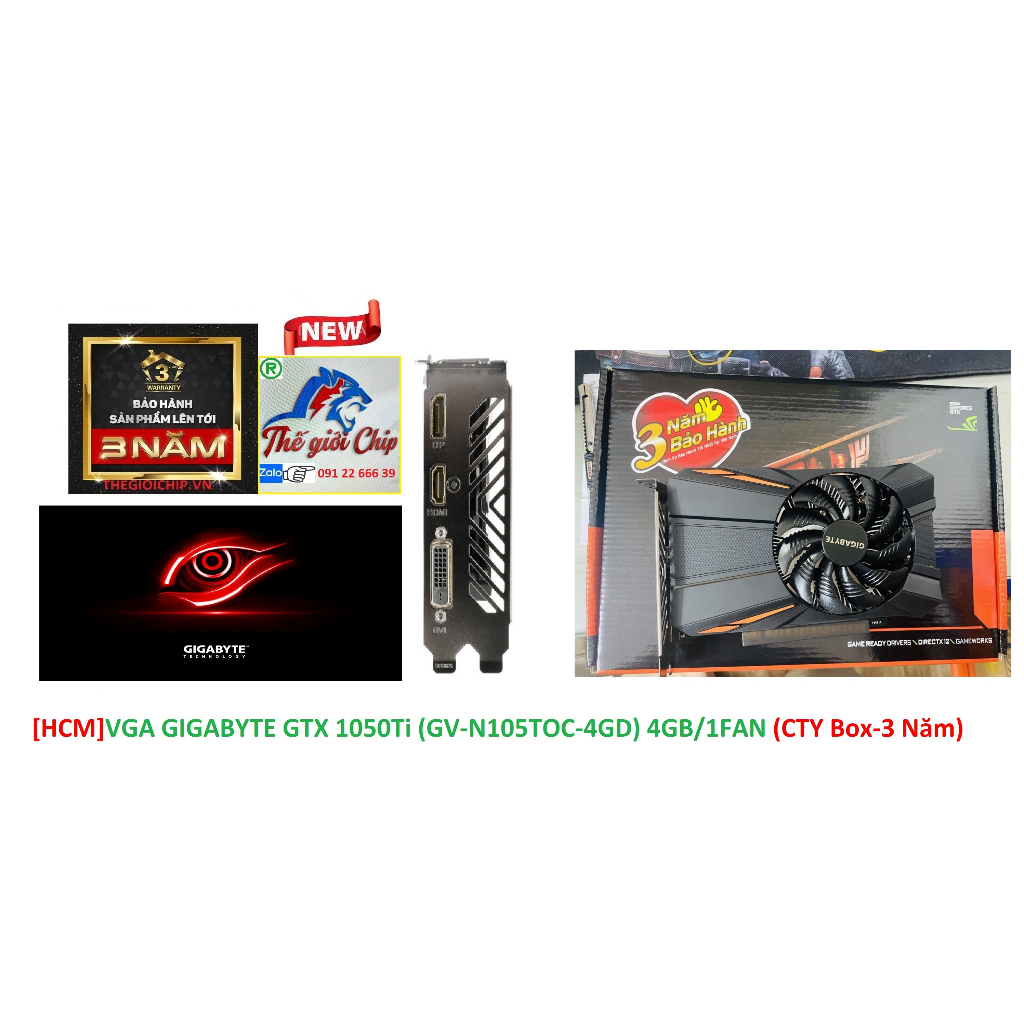 VGA  GIGABYTE GTX 1050Ti  4GB/1FAN