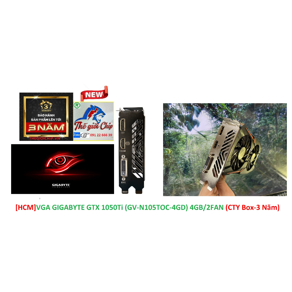 VGA  GIGABYTE GTX 1050Ti  4GB/2FAN
