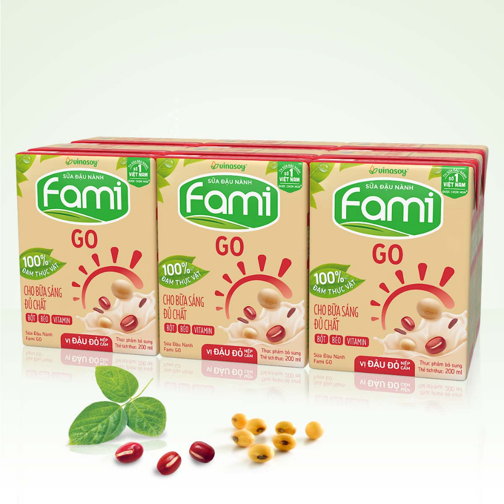 Thùng sữa đậu nành Fami Go Đậu đỏ (36 hộp x 200ml)