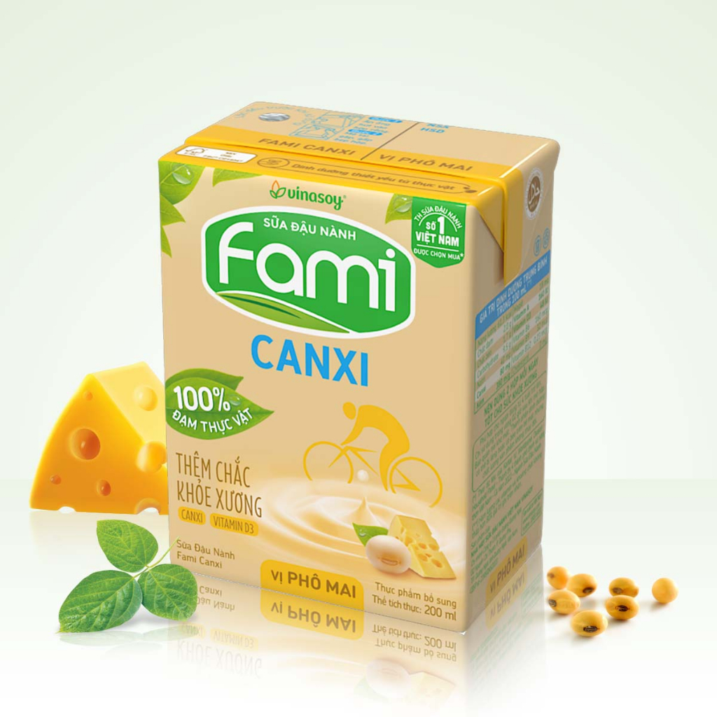 Thùng sữa đậu nành Fami Canxi Phô Mai (36 hộp x 200ml)