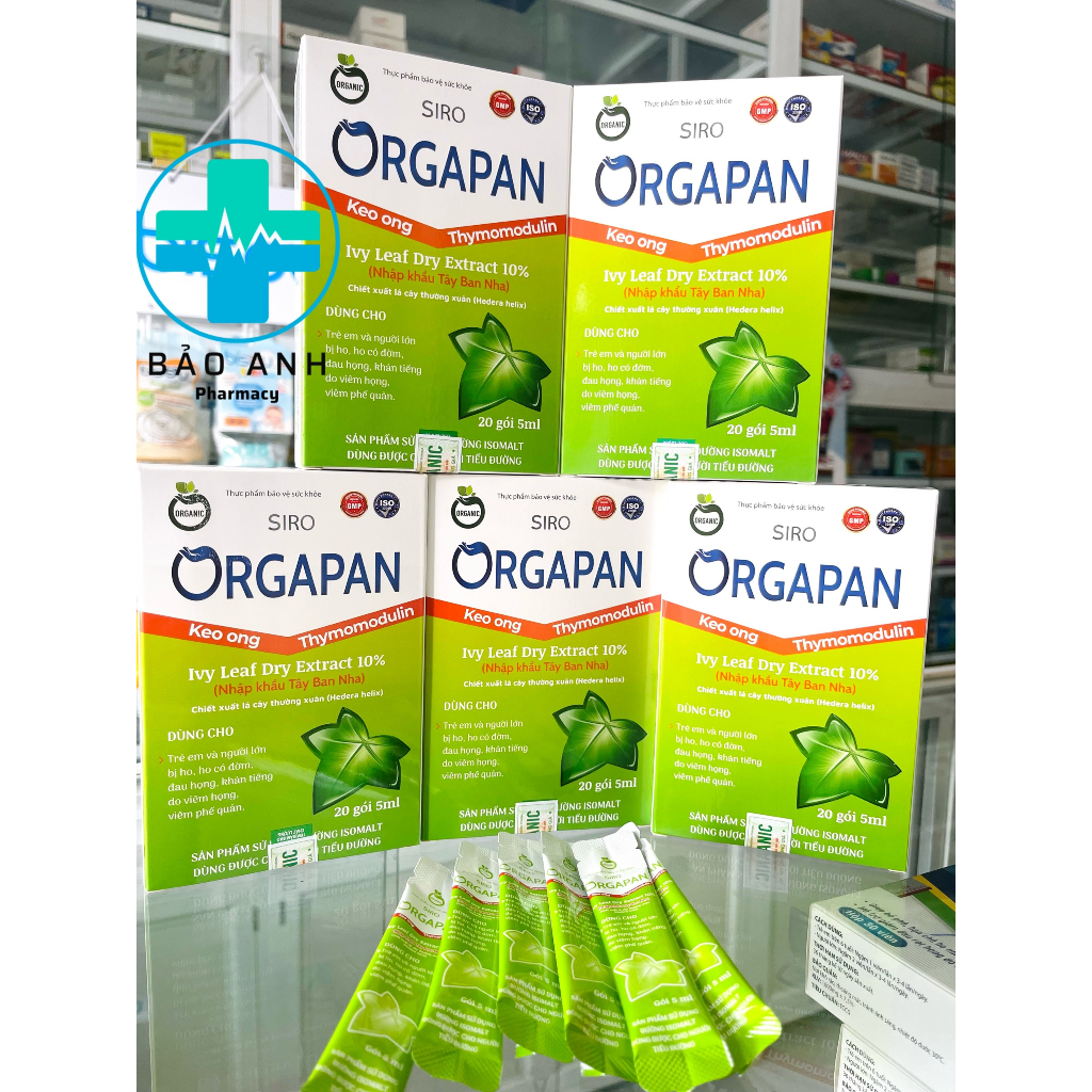 Siro ho Cao Lá Thường Xuân , Keo ong, Thymomodulin, Tần dày lá - Organic - Siro ho Orgapan - Dùng ch