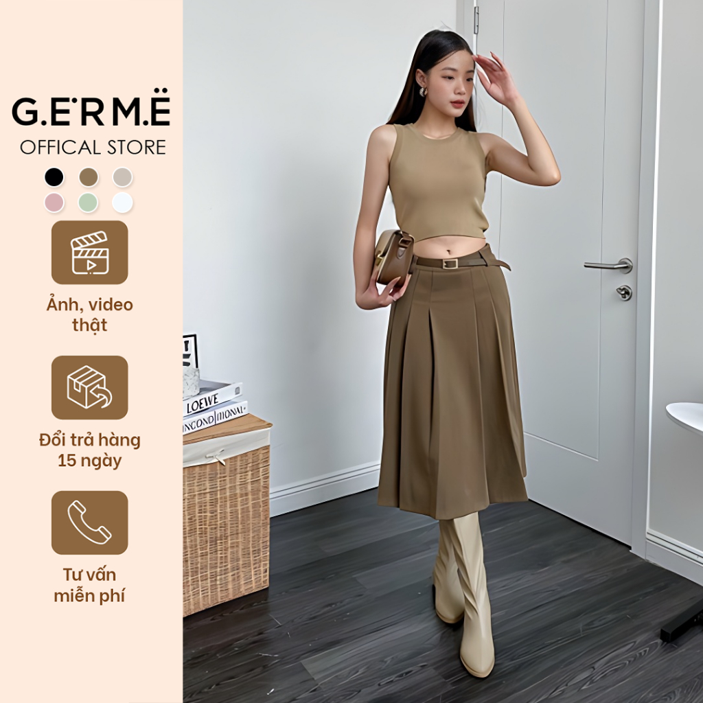 Áo Ba Lỗ Trơn Nữ, Áo Sát Nách Croptop Tank Top Ôm Body Chất Mát Cao Cấp 74a03, a238411 By Germe