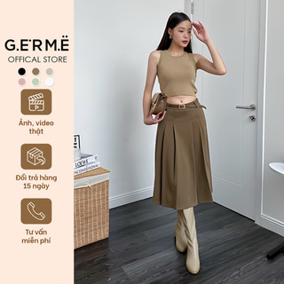 Áo Ba Lỗ Trơn Nữ, Áo Sát Nách Croptop Tank Top Ôm Body Chất Mát Cao Cấp 74a03, a238411 By Germe