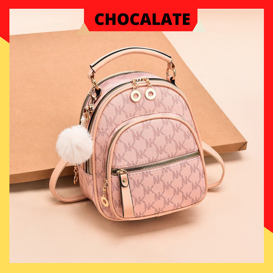 Balo Da Mini Thời Trang Nữ Cao Cấp CHOCALTE Vừa Đeo Balo Vừa Đeo Vai Mang Đi Du LỊch, Đi Chơi Siêu Xinh. Mã 34