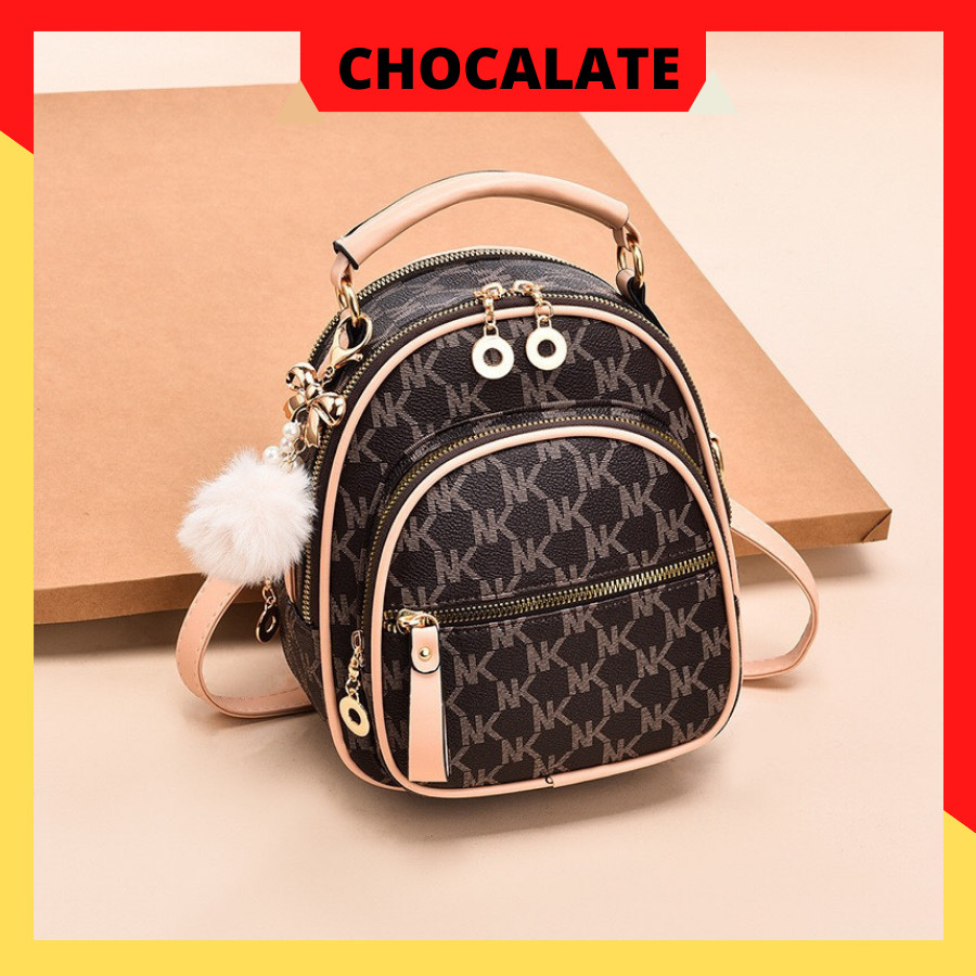 Balo Da Mini Thời Trang Nữ Cao Cấp CHOCALTE Vừa Đeo Balo Vừa Đeo Vai Mang Đi Du LỊch, Đi Chơi Siêu Xinh. Mã 34