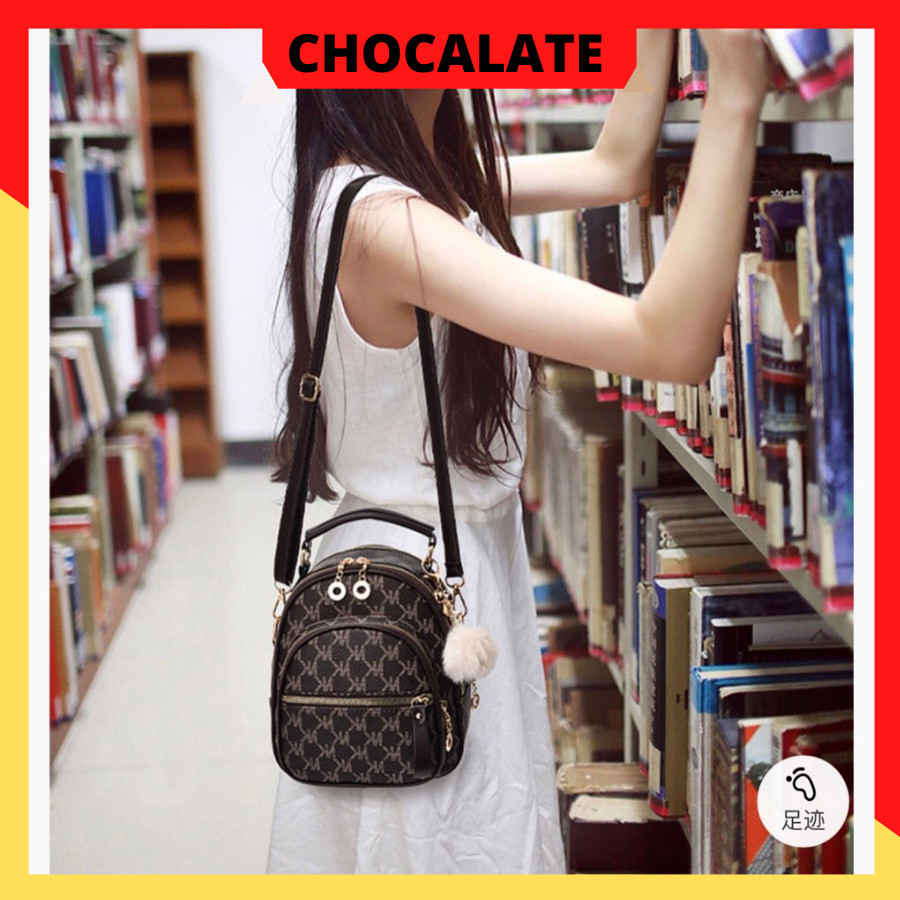 Balo Da Mini Thời Trang Nữ Cao Cấp CHOCALTE Vừa Đeo Balo Vừa Đeo Vai Mang Đi Du LỊch, Đi Chơi Siêu Xinh. Mã 34
