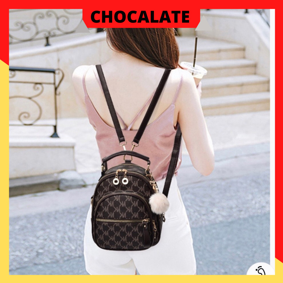 Balo Da Mini Thời Trang Nữ Cao Cấp CHOCALTE Vừa Đeo Balo Vừa Đeo Vai Mang Đi Du LỊch, Đi Chơi Siêu Xinh. Mã 34
