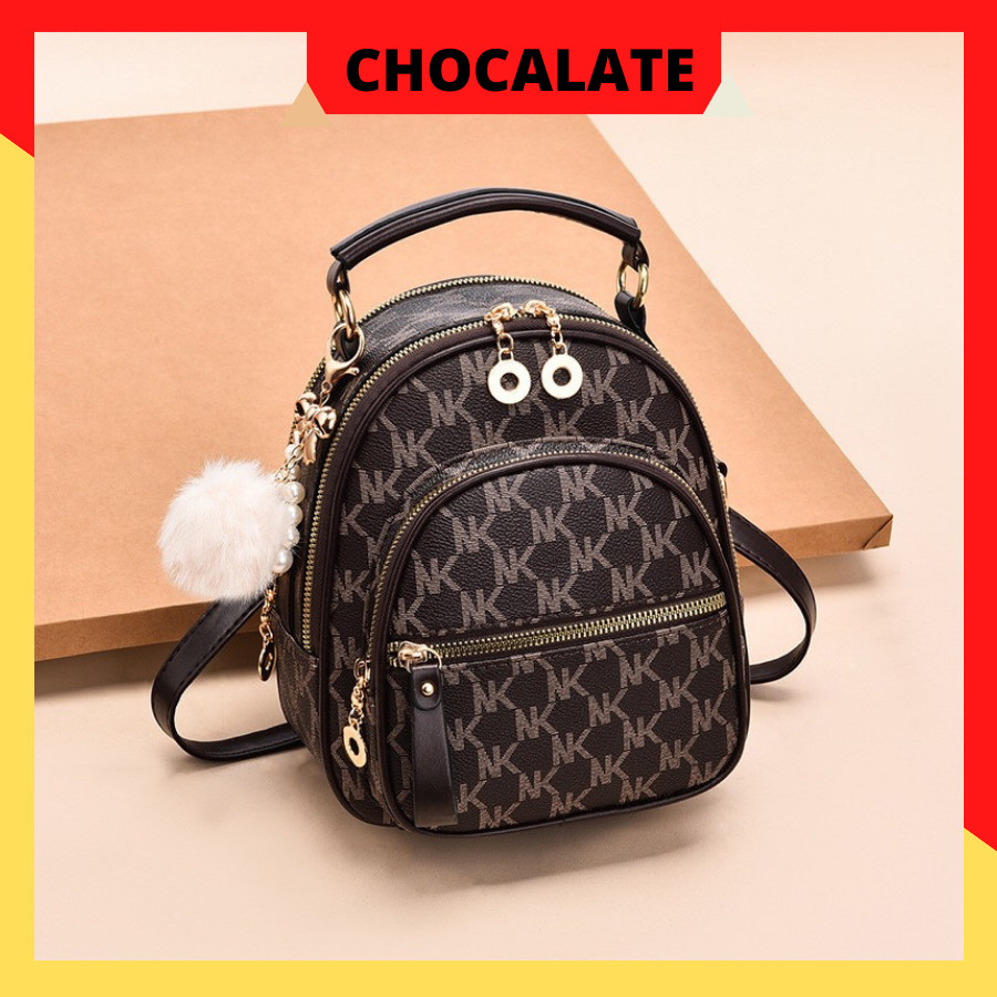 Balo Da Mini Thời Trang Nữ Cao Cấp CHOCALTE Vừa Đeo Balo Vừa Đeo Vai Mang Đi Du LỊch, Đi Chơi Siêu Xinh. Mã 34