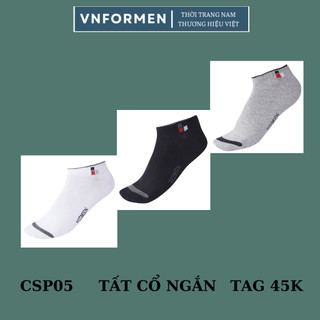 Tất nam cổ ngắn bizmen kháng khuẩn khử mùi csp05- đen và ghi