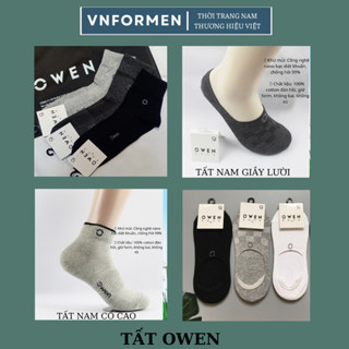  SÉT HỘP 5 đôi tất OWEN cho nam dòng cao cấp chính hãng 95% cotton - tất cổ ngắn tất hài và tất cổ trung 