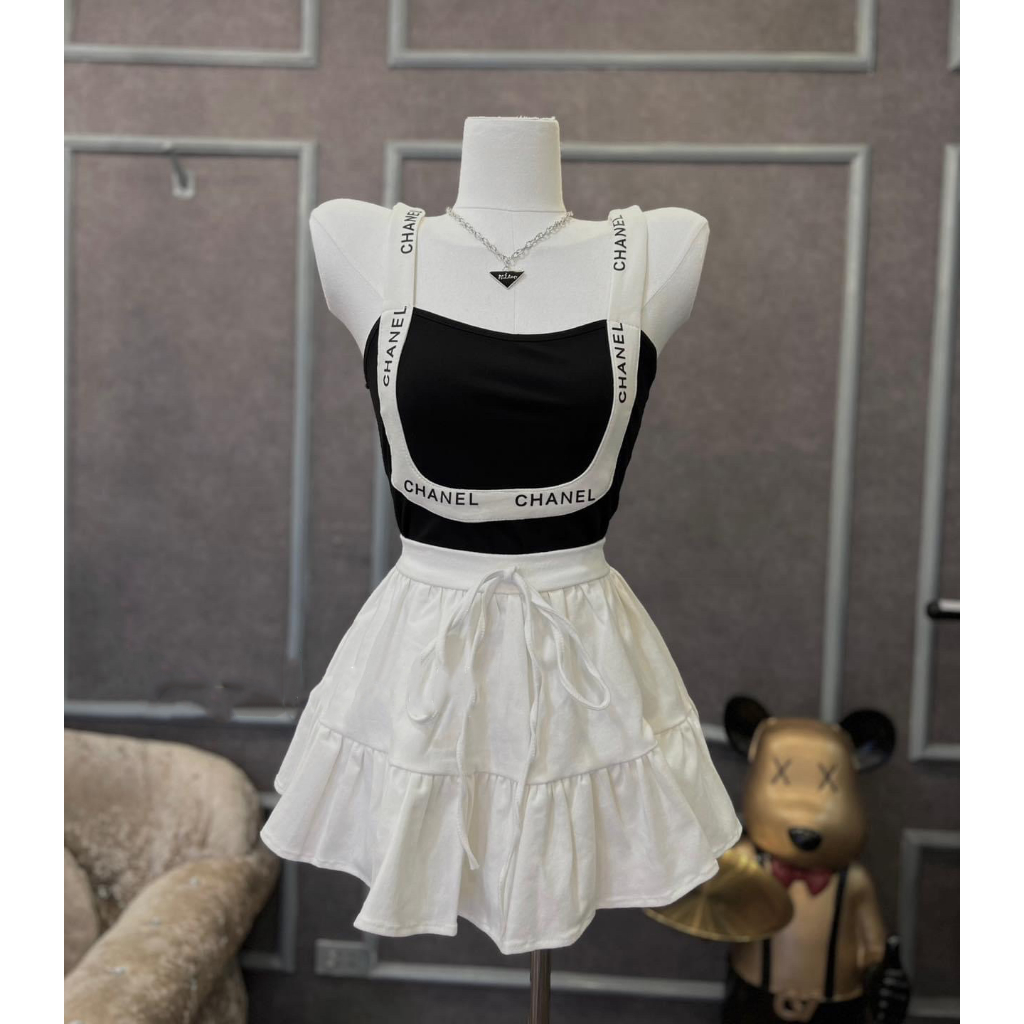 Chân váy 2 tầng Đen - Xanh Denim Bigsize 58-90 Kg