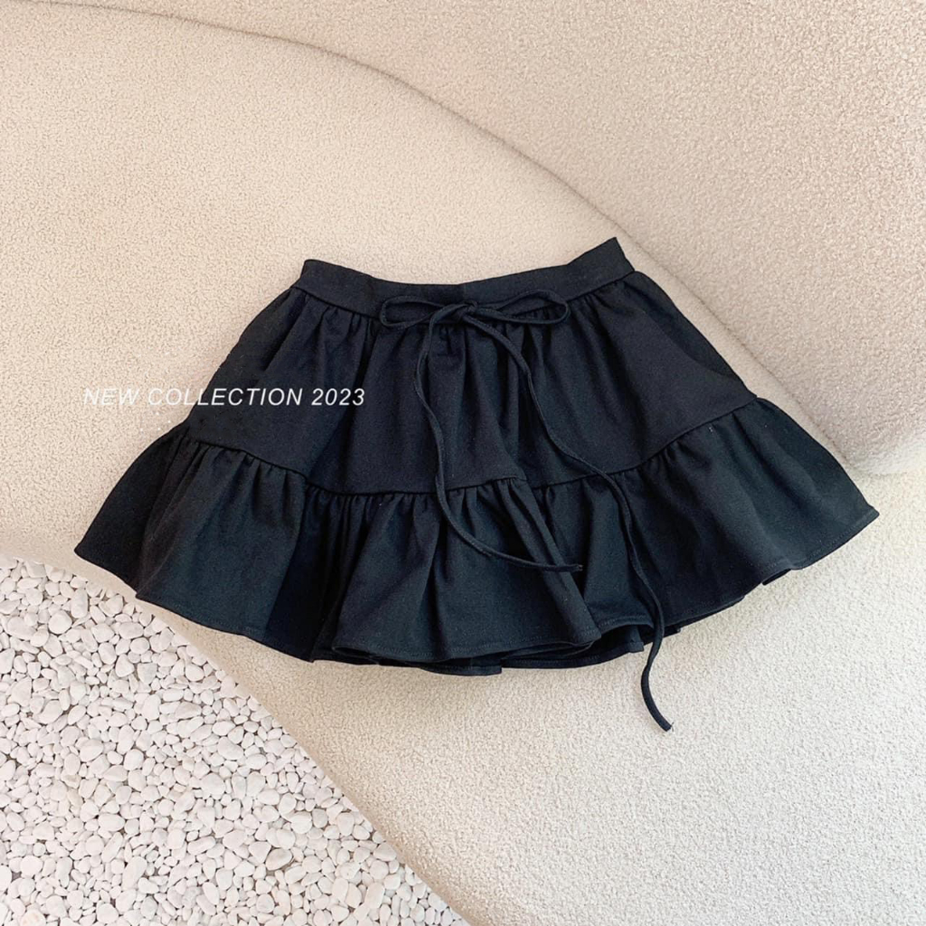 Chân váy 2 tầng Đen - Xanh Denim Bigsize 58-90 Kg