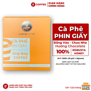 Cafe phin giấy tiện lợi E-Coffee Drip bag Coffee sử dụng 100% cà phê Robusta Honey hái chín rang mộc