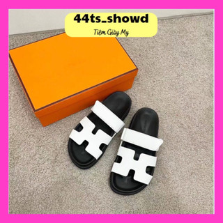Dép da Hm quai trắng đế 4cm,Dép nữ 44ts_showd đặt tăng 1 size