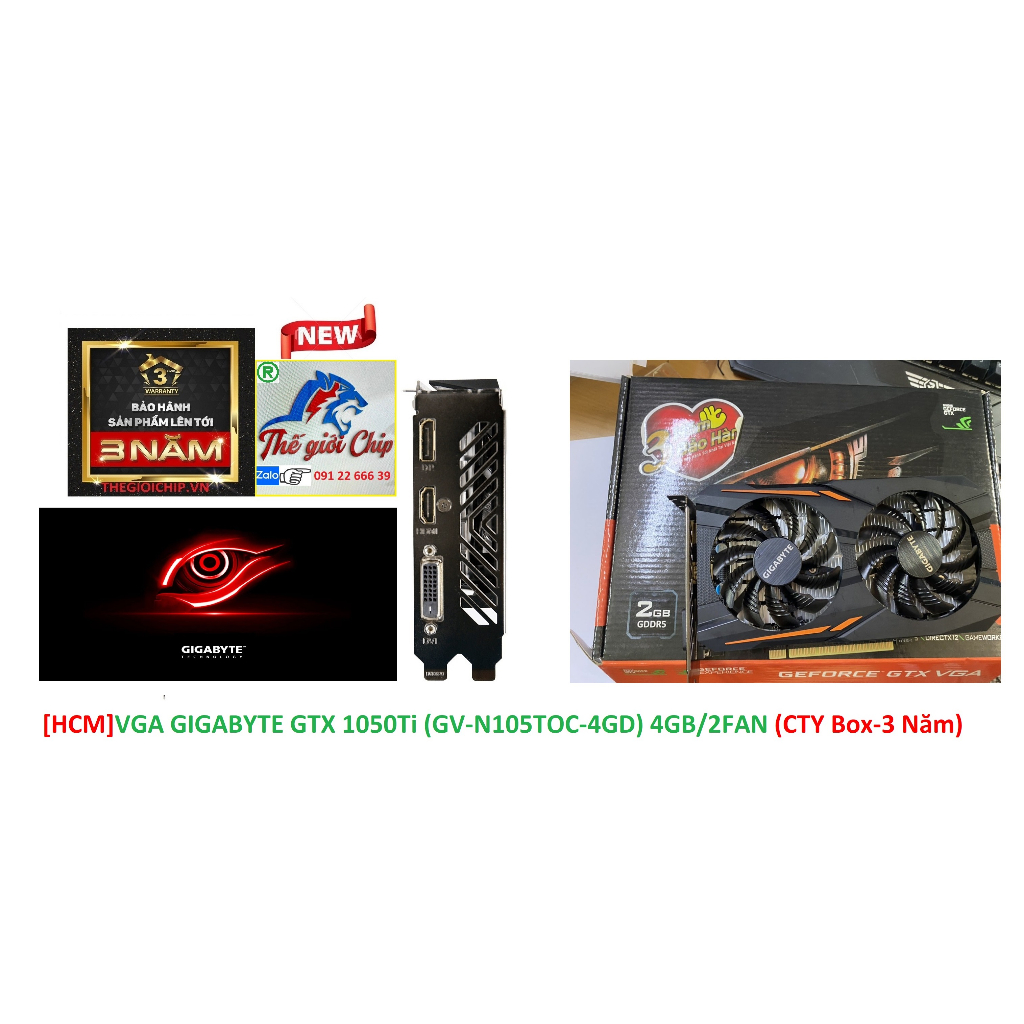 VGA  GIGABYTE GTX 1050Ti  4GB/2FAN