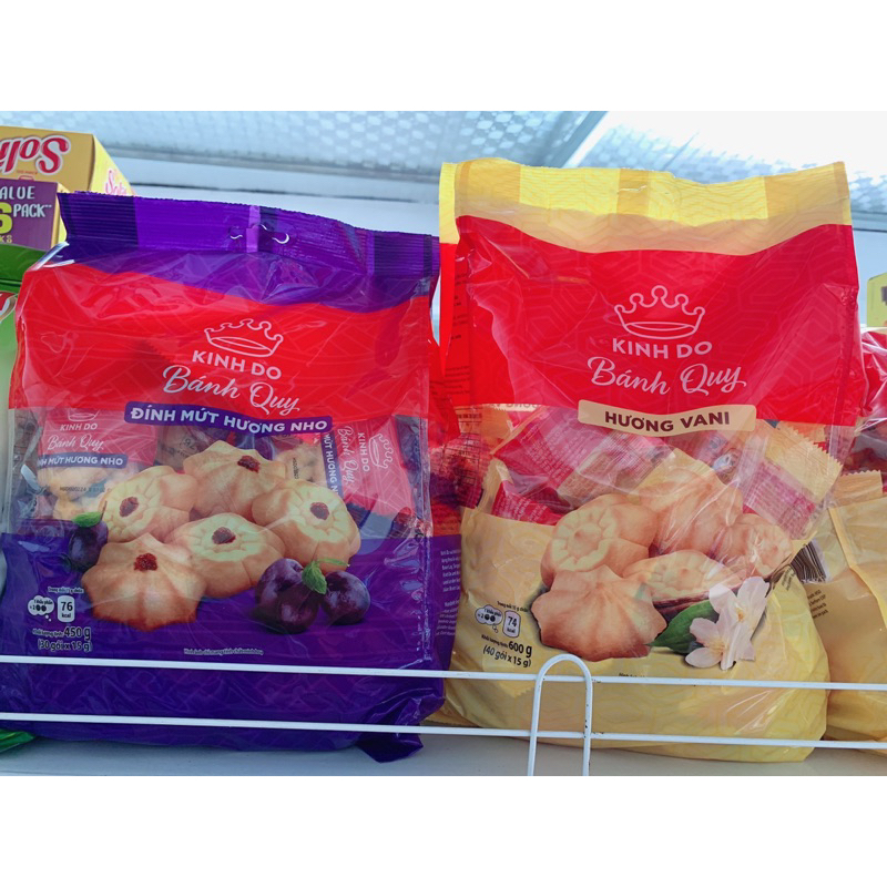 Bánh quy Kinh Đô hương Dâu, hương Vani gói 600g