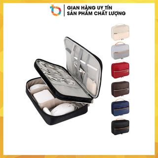 Túi phụ kiện công nghệ đựng pin sạc dự phòng, điện thoại, cáp tai nghe có quai cầm ( 28x21x9 Cao Cấp)