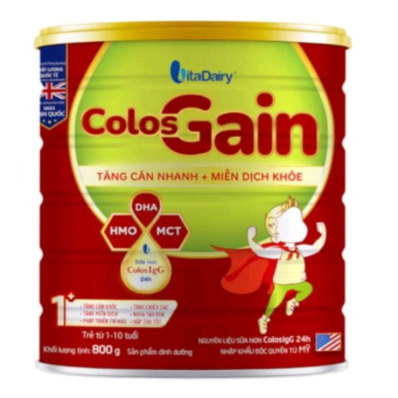 [ Có mã QR tích xu] Sữa bột Colos Gain 0+; 1+ 800g - Date 2026