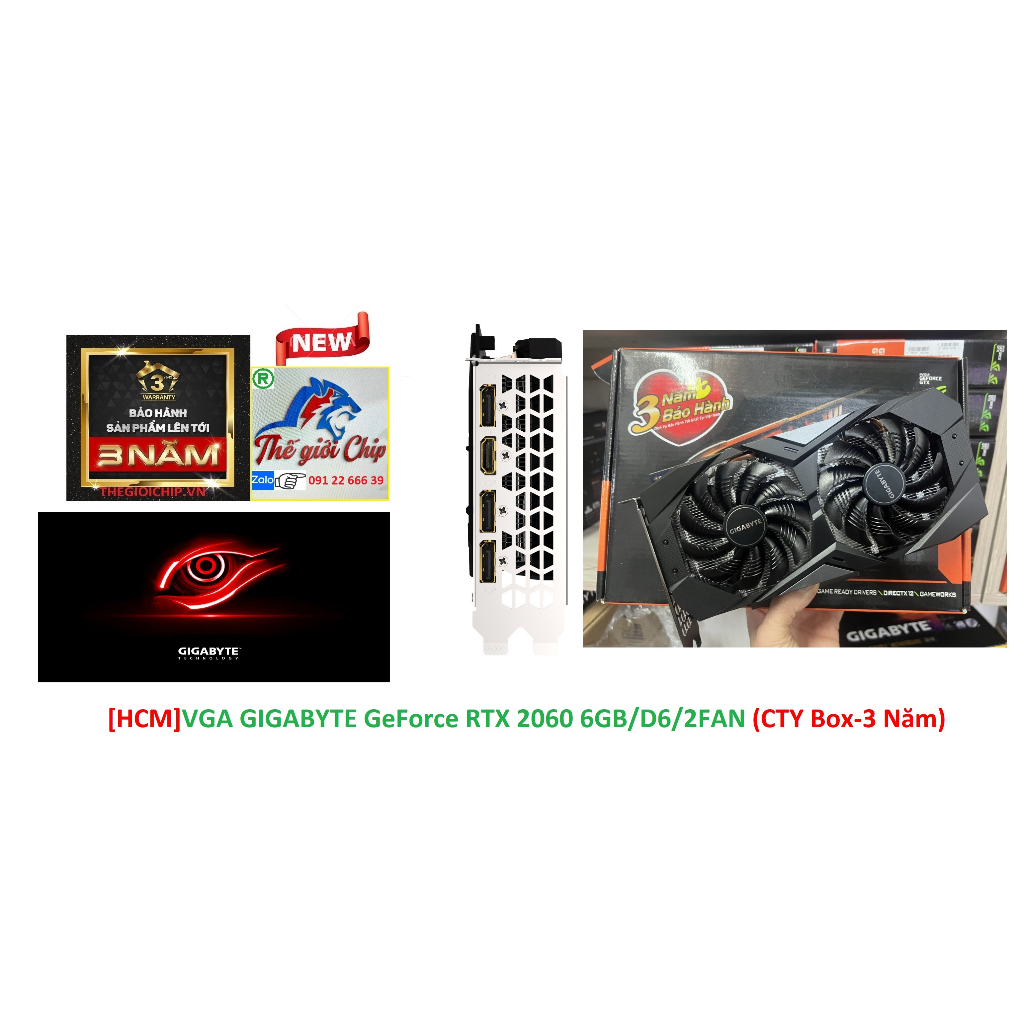 VGA  GIGABYTE GeForce RTX 2060 6GB/D6/2FAN