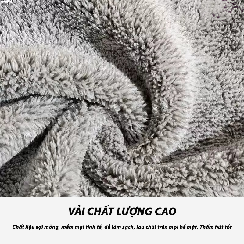 Khau Lau Bếp Đa Năng KLB-03 Khăn Lau Kính, Lau Xe, Đa Năng Siêu Thấm Hút Vải Sợi Than Che Chống Xù Lông