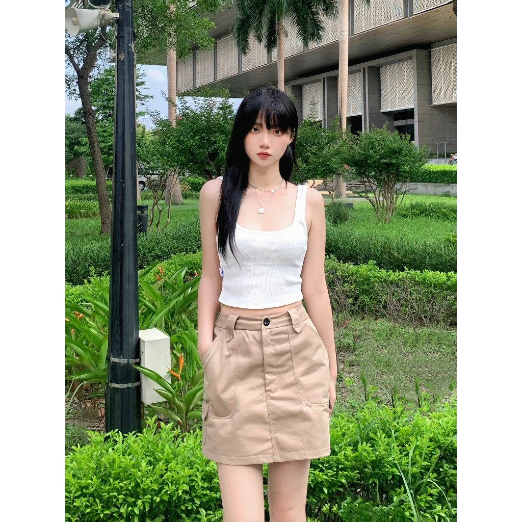 Áo Croptop hai dây bản to brand CALEM CLUB