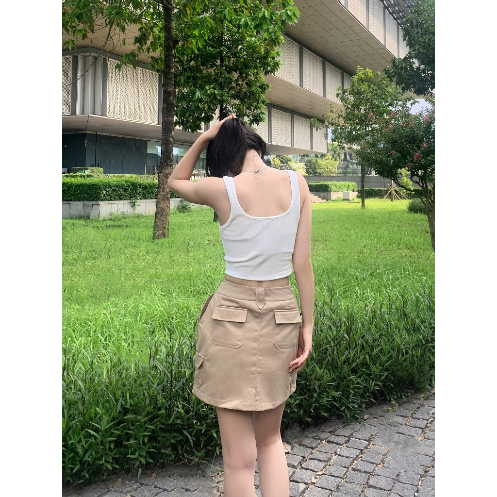 Áo Croptop hai dây bản to brand CALEM CLUB