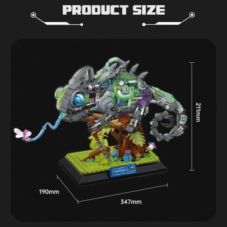 Đồ Chơi Lắp Ráp Mô Hình Tắc Kè Hoa Máy Bán Thân ROBOT Phát Sáng TC2101 Với 1000+ Mảnh Ghép