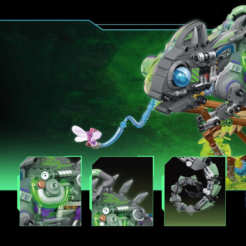 Đồ Chơi Lắp Ráp Mô Hình Tắc Kè Hoa Máy Bán Thân ROBOT Phát Sáng TC2101 Với 1000+ Mảnh Ghép