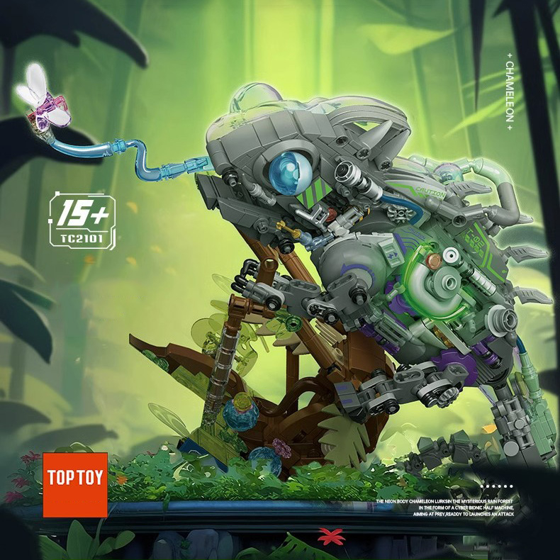 Đồ Chơi Lắp Ráp Mô Hình Tắc Kè Hoa Máy Bán Thân ROBOT Phát Sáng TC2101 Với 1000+ Mảnh Ghép