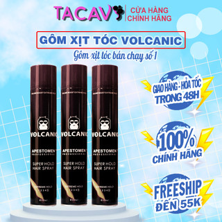 Gôm xịt tóc volcanic chính hãng, gôm giữ nếp tạo kiểu nam nữ