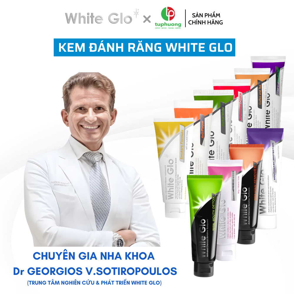 Kem Đánh Răng White Glo Dành Cho Người Hút Thuốc  150gr _ Smoker Formula Whitening Toothpaste