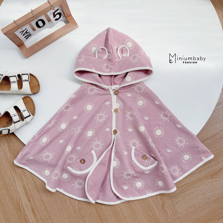Áo choàng chống nắng cản gió giữ ấm cho bé trai ủ cho bé sơ sinh đồ đi biển bé gái miniumbabyfashion ACCD