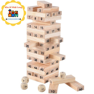 Bộ Đồ Chơi Rút Gỗ Wiss Toy(Gồm 54 Thanh Gỗ Và 4 Xúc Xắc)