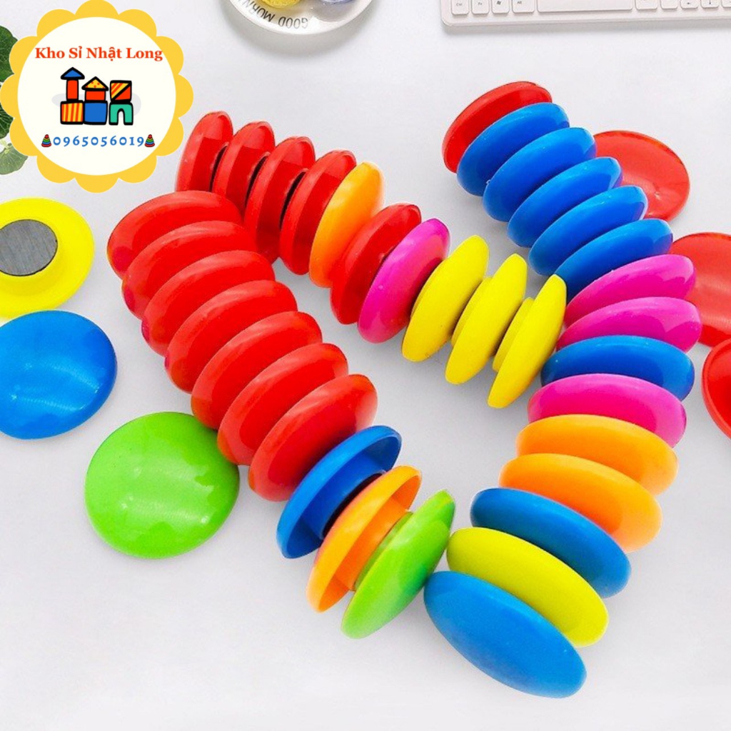Vỉ 12 Nam Châm Tròn Nhiều Màu ĐK 30 mm